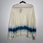 Peace Love World  Cream and Blue Knit Cardigan Photo 3
