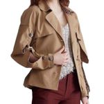 N12H Trench Jacket Women XS Tan Button Up Sleeve Boho City Chick Contemporary Photo 1