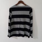 Bugle Boy  XL Ladies Rugby Striped Long Sleeved T-Shirt in Gray n Black Photo 2