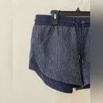 Athleta  Beachside Bali Linen Shorts Navy & White Stripe Size 4 Photo 7