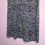 J Jill Short Sleeve Midi Shirt Dress Women Size M Navy Floral Casual Stretch Blue Size M Photo 3