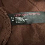 Free People  Cross Of Sunlight Brown Linen Cut Out Dress Size L Photo 5