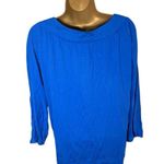 Fashion Bug V-Neck 3/4 Sleeve Batwing Top Blue Large Photo 4