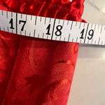 Red Satin Corset with Matching Thong New Lace Up Zip Floral Bustier Bodice XL Photo 3