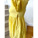 Mable Butter Yellow Linen Blend Square Neck Puff Sleeve Mini Dress Size L Photo 2
