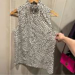 J.Crew Cute leopard print ruffle neck button front semi sheer sleeveless blouse Photo 9