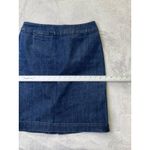 Coldwater Creek  Denim Jean Skirt Blue Size P8 Pencil Dark‎ Wash Knee Stretch Photo 2