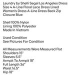 Laundry by Shelli Segal Los Angeles Dress Size 4 A-Line Floral Lace Dress Lined Photo 1