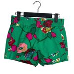 J.Crew  Hibiscus Flowers Floral Boardwalk Linen Shorts Pockets 0 Kelly Green Photo 12