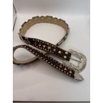 Vintage Nocona Western Leopard Haircalf Rhinestone Concho Belt Brown Silver Size XL Photo 6