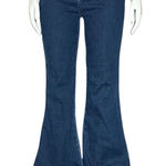 Judy Blue  High Rise Flare Medium Dark Wash Jeans Tummy Control Raw Hem Sz 7 28 Photo 0