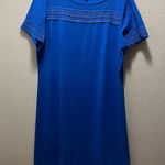 Talbots  Royal Blue Crochet Short Sleeve Shirt Dress Shift Cotton Plus Size XL Photo 1