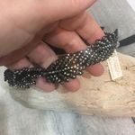 Amrita Singh  Black Gunmetal Leaf Beaded Lace Choker Photo 2