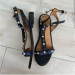 Coach Black Leather T Strap Studded Sandal size 6 Photo 2