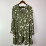 Mango MNG  Leaf Print Shirt‎ Dress Green Size 10 Photo 1