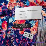 Single floral print three quarter sleeve sheath dress wrap with pockets, 5X Blue Photo 10