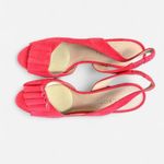 Talbots  Bold Red Suede Slingback Heels with Bows 6.5 Photo 2