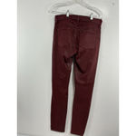 Loft Womans Slim Pockets Skinny Jeans 4 (27 In) Maroon Looks Like Leather Photo 1