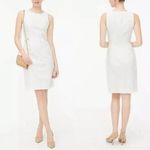 Size 12 J.Crew Factory White Sheath Dress‎ Cotton Career Sleeveless Lined Photo 1
