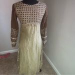 Pakistani Indian Desi Party Wear Maxi Dress (Flawed) Refer to pics Color Green Photo 6