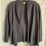 Charter Club Luxury 100% Merino Wool Open Front Cardigan Womens Sz XL Grey Soft Photo 0