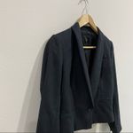 J.Crew  Wool Blend Blazer Size 6 Short Black Tailored Cropped Workwear Chic Photo 4