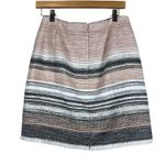 Loft Mini Skirt Womens 6 Pink Gray Striped Textured Pockets Preppy Blair Waldorf Photo 4