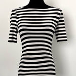 White House | Black Market Striped Shirt with Bow Tie Back in Size XXS Photo 0