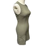 We Wore What  Size XXS Dark Grey Mesh Muscle Tank Mini Dress Back Zip Linen Blend Photo 3