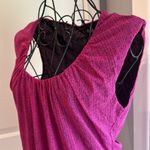 Unlisted, Kenneth Cole, scoopneck, fuchsia, and black capped sleeve blouse Pink Size L Photo 1