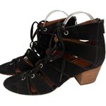 Lucky Brand  Black Genevieve Suede Lace Up Sandals Size 8 Photo 4
