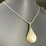 Brighton Retired Silverplated Twirl Collection Twisted Teardrop Pendant Necklace Photo 3