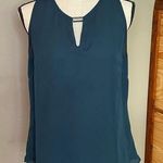 Laundry by Shelli Segal Blue Green Sleeveless Metal Accent Keyhole Top Medium Photo 0