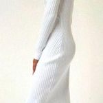 Lita By Ciara White Ribbed Long Sleeve Bodycon Midi Dress M Size M Photo 0