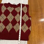 Vintage Argyle Sweater Vest Red Size M Photo 4