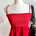 Forever 21 Red Smocked‎ Babydoll Tank Top Y2K Cottagecore 90s Retro Small Photo 0