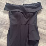 Betsy and Adam  Black Asymmetrical Ruffled Maxi Dress Strapless Women’s Gown Ruffle Photo 4