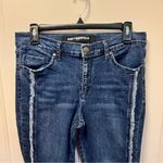 Karl Lagerfeld LIKE NEW Blue Fringe Crop Jeans Size 8 Photo 3