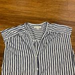 Max Studio Womens Striped Button Front Cap Sleeve Tunic Shirt Size Small White Photo 1