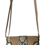 Tan and Black Animal Print Snake Print Crossbody Bag Photo 0