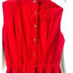 Vintage Kerrybrooke Sears Roebuck Cherry Red Velvet Jumper 2 Piece Dress Photo 0