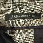 ZARA  Checkered Plaid High Rise Trouser Dress Pant Belt Loops Cuffed Hems 4 Grey Photo 6