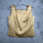 Dress Barn  Suit Set Size 8 3PC Black Gold Pant Collar Satin Tank Career Party Photo 4