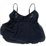 Besame Black Sheer Goth Whimsygoth Witch Romantic Embroidered Rose Lingerie Cami Size L Photo 1