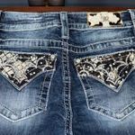 Miss Me  Low-Rise Bootcut Jeans Size 27 with Cow Fur and Rhinestones Photo 4