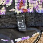 Forever 21 Black Purple Allover Floral Flower Sweetheart Corset Crop Top Shirt M Photo 4