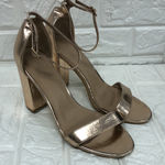 Rose gold chunky‎ heel heels sandals Size 8.5 Photo 0