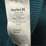 Hurley  Ribbed Turquoise Long Sleeve Hooded Cropped Shirt Kangaroo Pocket Medium Photo 10
