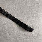 WCM New York Womens Leather Belt Medium Gold Toned Embossed Italian Dress USA Black Photo 4