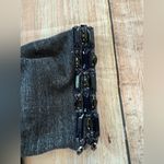 J.Crew Wkmans  Blue Marled Jewel Beaded Neckline Short Sleeve Sweatshirt Small Photo 8